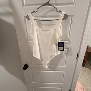 Women's Bylt Square Neck White Bodysuit